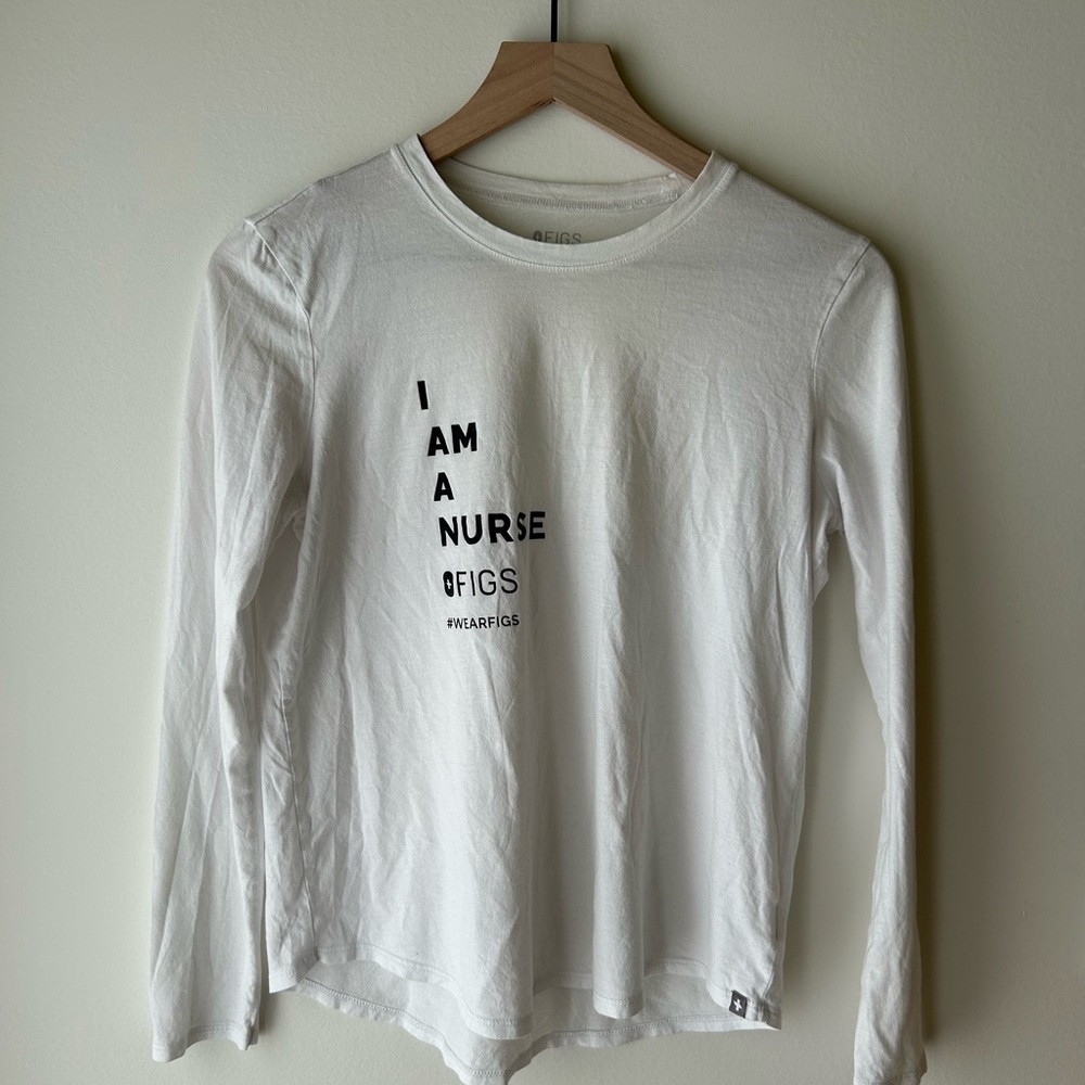 Figs White Long Sleeve Tee